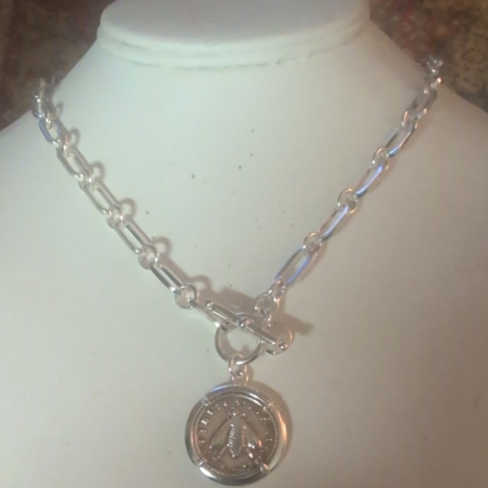 Dyadema Italian Replica Bee Lira Coin Necklace